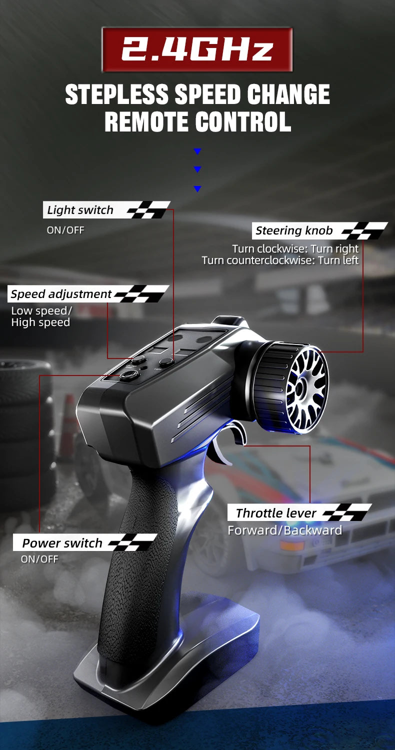 New RC Raceway Drift Car SG204 PRO 1:24 20KM/H 4WD High speed Racing With LED Car Monster Truck for Kids Boy Festival Toys Gifts