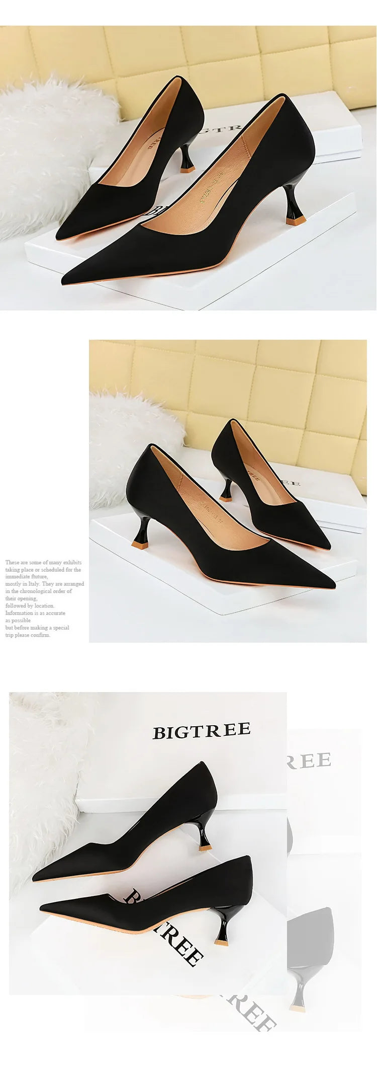 BIGTREE Shoes Kitten Heels 5.5 Cm Women Pumps Silks Satins Lady Heels Fashion Women Shoes Low Heel Female Shoes Large Size 43