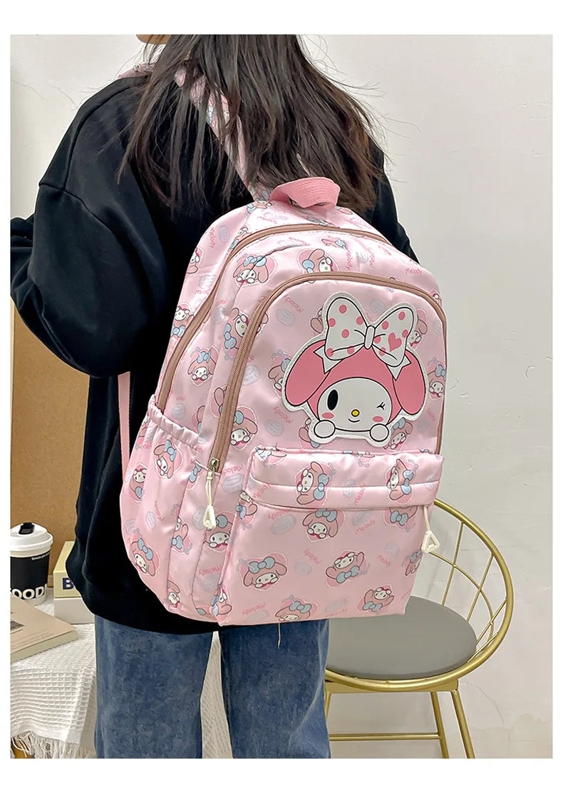 Sanrio Start Of School Season Backpack Anime Kuromi Cinnamoroll Student Bag Large Capacity Women Bag For Children Girls Gift 