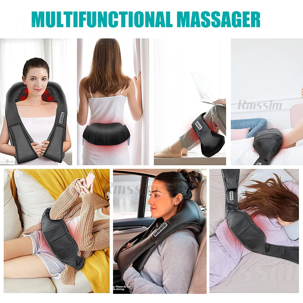 💆♂️🔥 U-Shiatsu HeatWrap – Deep Knead Comfort Pillow 🌙