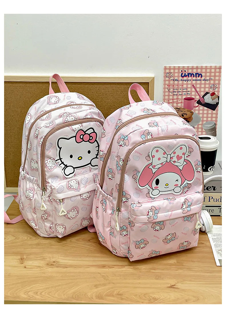 Sanrio Start Of School Season Backpack Anime Kuromi Cinnamoroll Student Bag Large Capacity Women Bag For Children Girls Gift 