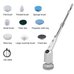 9-in-1 Wireless Electric Cleaning Brush  2600mAh Rotary Clean Brush Electric Spin Scrubber Adjustable Handle Home Clean Brush