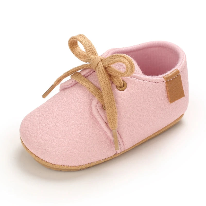 0-1Year New Baby Shoes Retro Leather Boy Girl Shoes Multicolor Toddler Rubber Sole Anti-slip First Walkers Infant Newborn