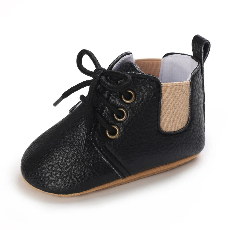 0-1Year New Baby Shoes Retro Leather Boy Girl Shoes Multicolor Toddler Rubber Sole Anti-slip First Walkers Infant Newborn