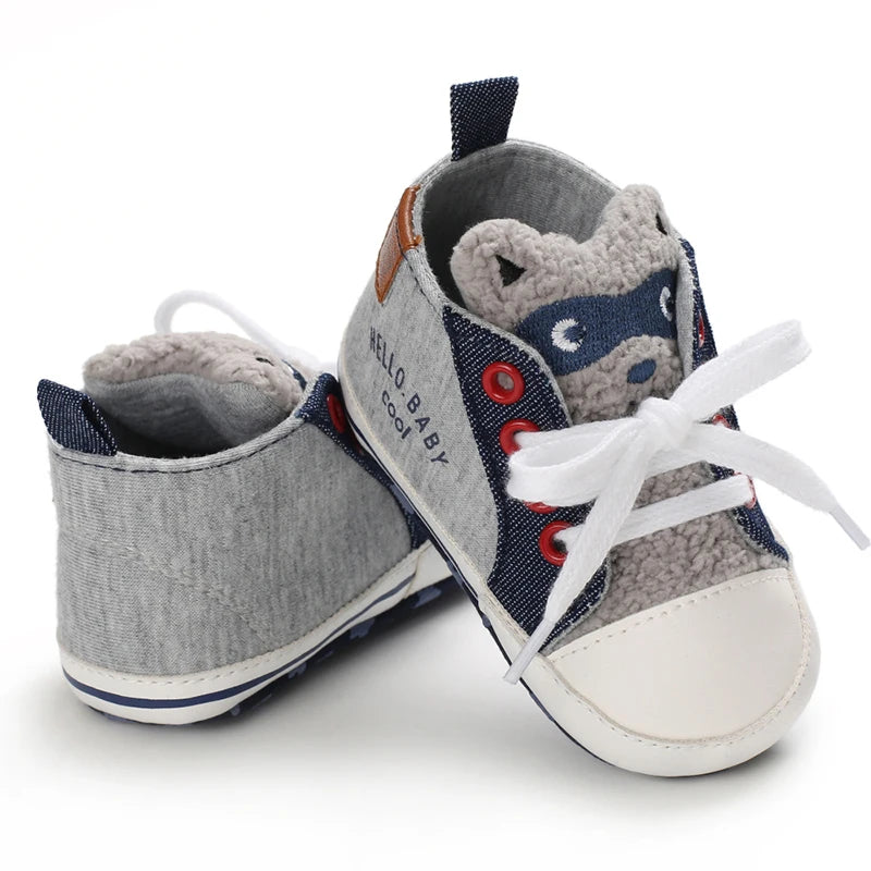 NEW Classic baby shoes for boys and girls cute animal casual flat shoes the first baby cotton non slip and warm walking shoes ﻿