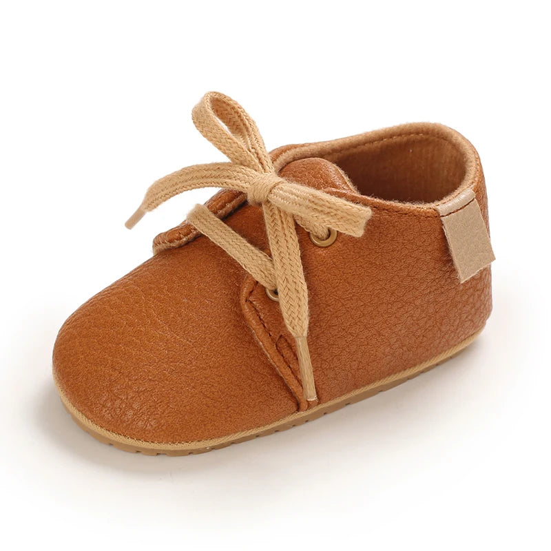 0-1Year New Baby Shoes Retro Leather Boy Girl Shoes Multicolor Toddler Rubber Sole Anti-slip First Walkers Infant Newborn