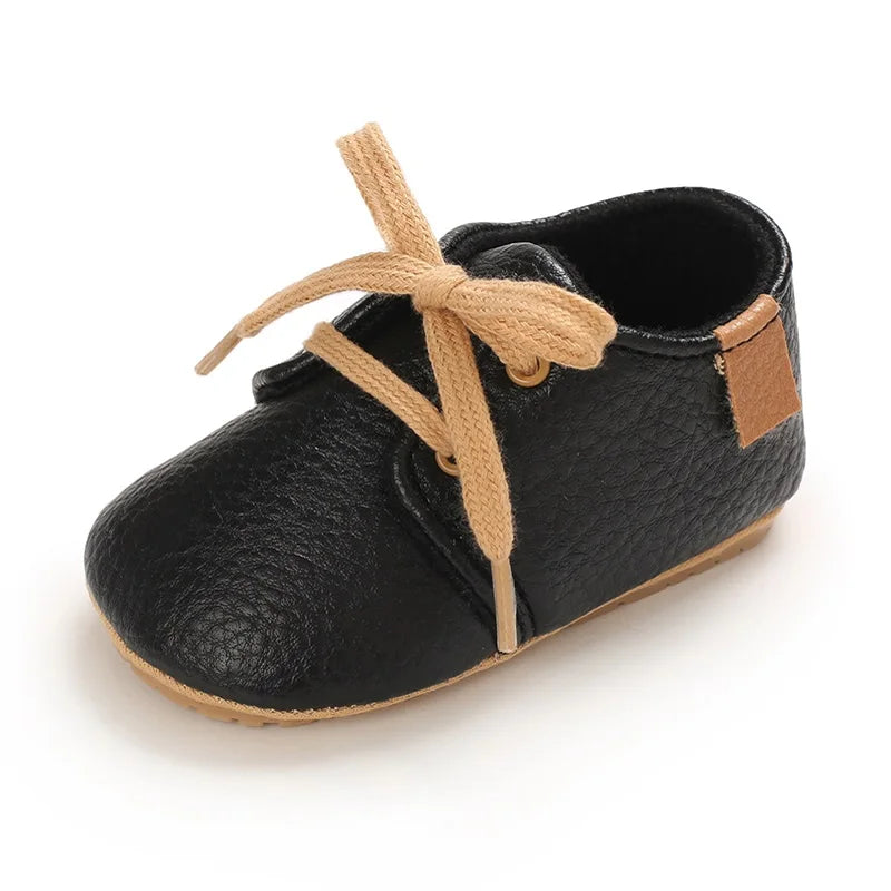 0-1Year New Baby Shoes Retro Leather Boy Girl Shoes Multicolor Toddler Rubber Sole Anti-slip First Walkers Infant Newborn