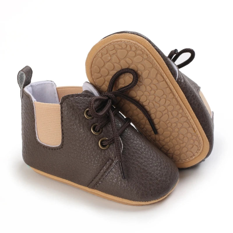 0-1Year New Baby Shoes Retro Leather Boy Girl Shoes Multicolor Toddler Rubber Sole Anti-slip First Walkers Infant Newborn