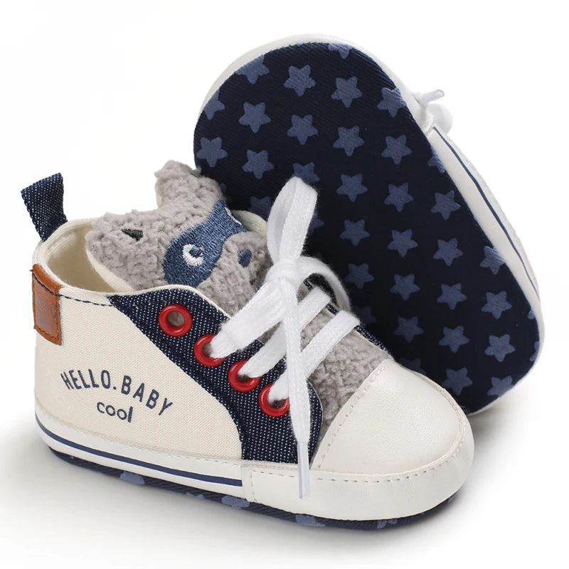 NEW Classic baby shoes for boys and girls cute animal casual flat shoes the first baby cotton non slip and warm walking shoes ﻿