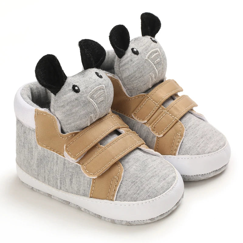 Classic baby shoes for boys and girls cute animal casual flat shoes the first baby cotton non slip and warm walking shoes ﻿