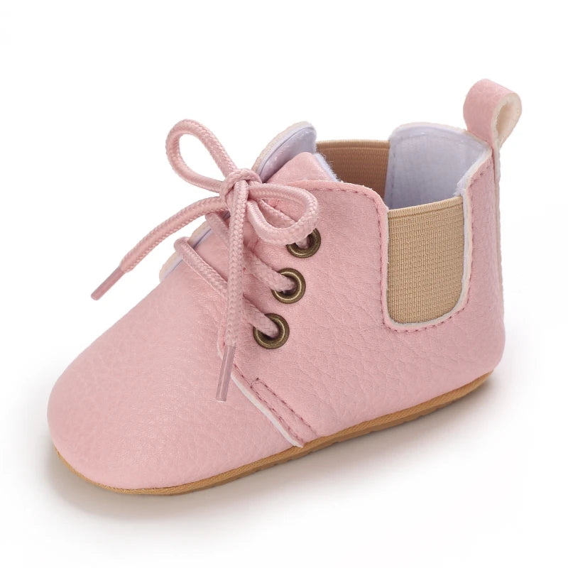 0-1Year New Baby Shoes Retro Leather Boy Girl Shoes Multicolor Toddler Rubber Sole Anti-slip First Walkers Infant Newborn