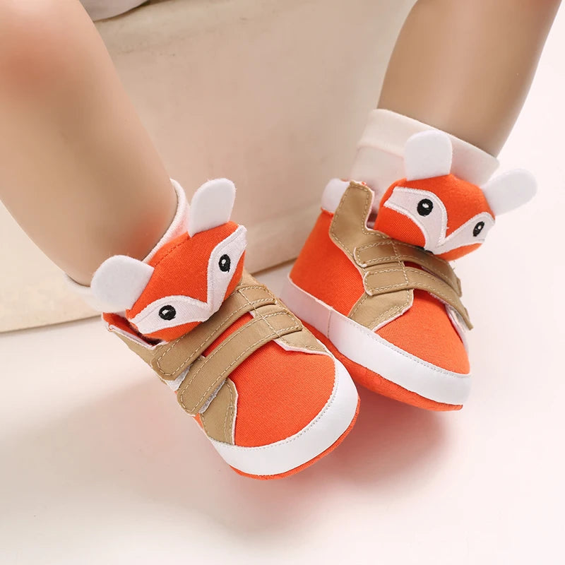 Classic baby shoes for boys and girls cute animal casual flat shoes the first baby cotton non slip and warm walking shoes ﻿
