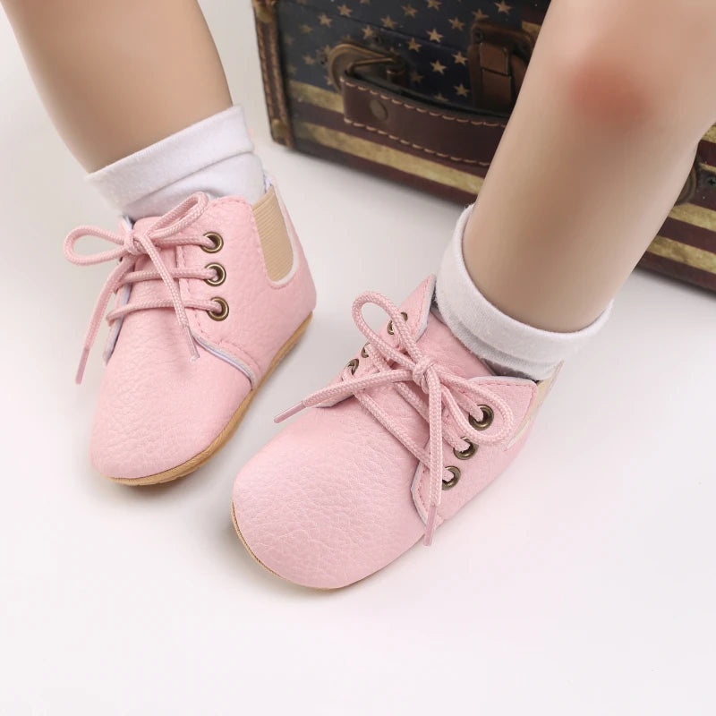 0-1Year New Baby Shoes Retro Leather Boy Girl Shoes Multicolor Toddler Rubber Sole Anti-slip First Walkers Infant Newborn