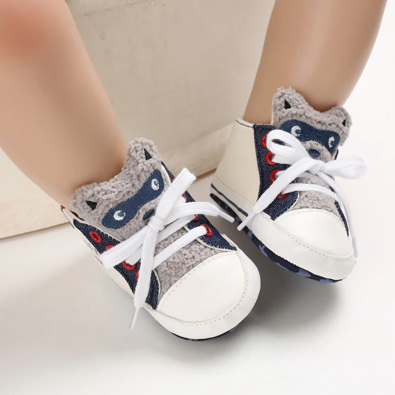NEW Classic baby shoes for boys and girls cute animal casual flat shoes the first baby cotton non slip and warm walking shoes ﻿