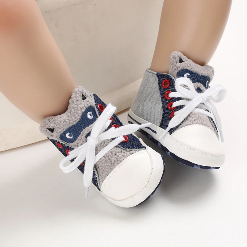 NEW Classic baby shoes for boys and girls cute animal casual flat shoes the first baby cotton non slip and warm walking shoes ﻿