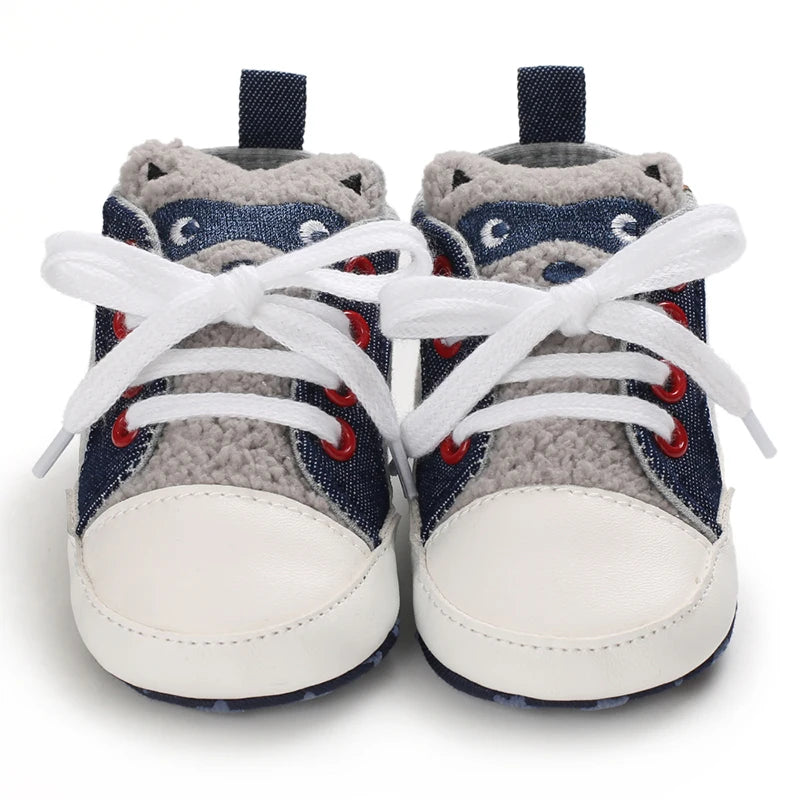 NEW Classic baby shoes for boys and girls cute animal casual flat shoes the first baby cotton non slip and warm walking shoes ﻿