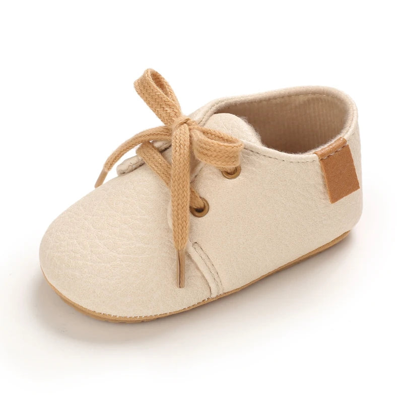 0-1Year New Baby Shoes Retro Leather Boy Girl Shoes Multicolor Toddler Rubber Sole Anti-slip First Walkers Infant Newborn