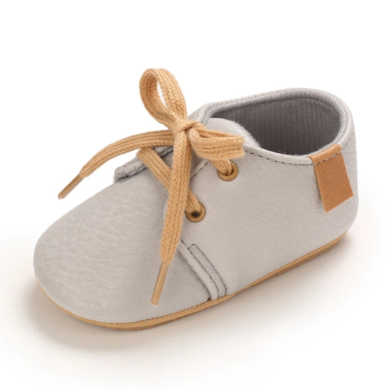 0-1Year New Baby Shoes Retro Leather Boy Girl Shoes Multicolor Toddler Rubber Sole Anti-slip First Walkers Infant Newborn
