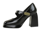 BIGTREE shoes Retro Chunky Women Pumps Block Heel Women Shoes Metal buckle Mid heel Shoes Platform high heels 9 cm Female Shoes