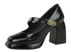 BIGTREE shoes Retro Chunky Women Pumps Block Heel Women Shoes Metal buckle Mid heel Shoes Platform high heels 9 cm Female Shoes