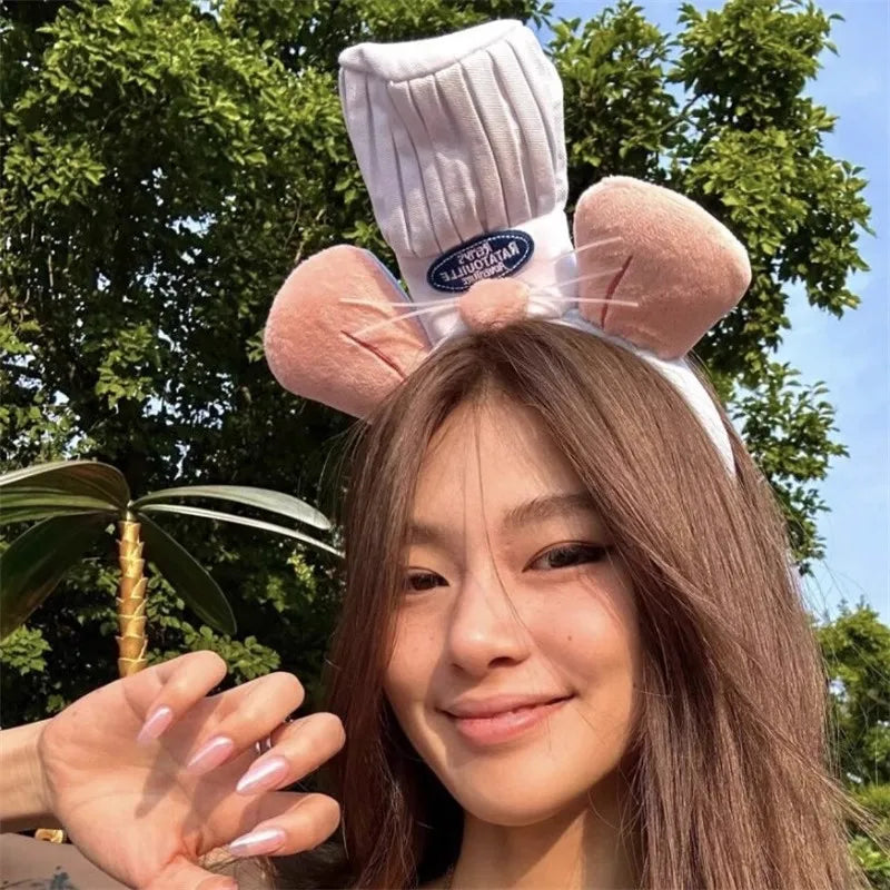 Kawaii Cartoon Hairband Ratatouilleing Cute Headband Ratatouille Hairpin Mouse Ears Headdress Girl Kids Party Gift Toys