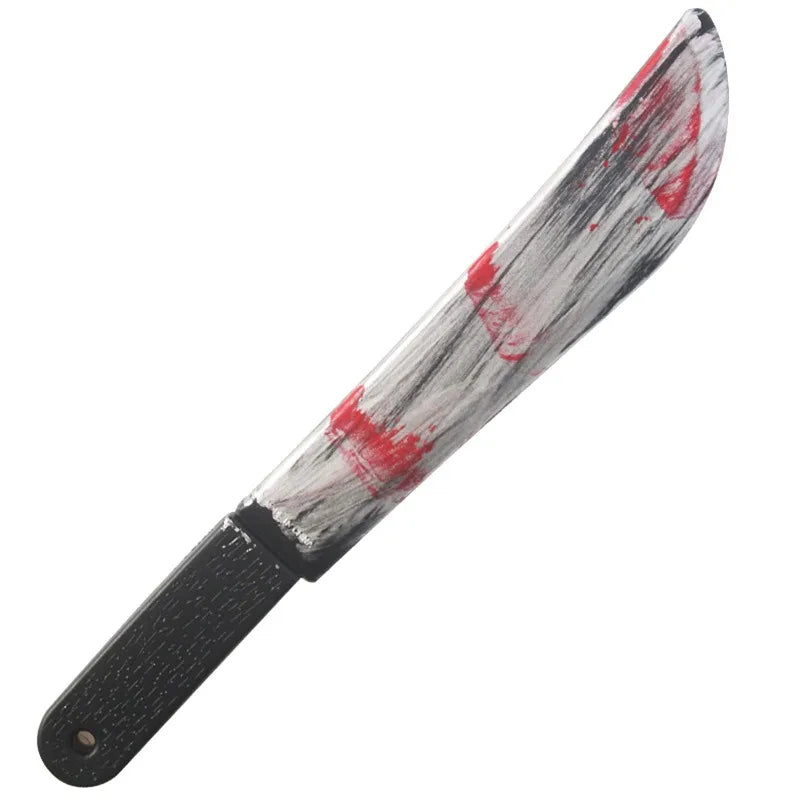 48.5cm/19.09in Plastics Fake Blood Knife Party Supplies Weapon Props Model Halloween Cosplay Funny Gift Collectible Outdoor Toys