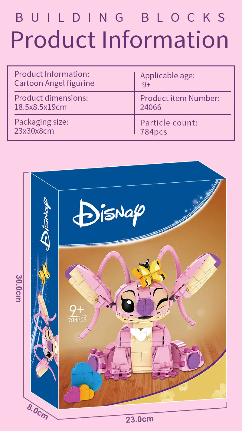 New Stitch Angel CP Building Blocks 2025 - Large Piece Cartoon Toys with Moving Ears Kids Assembly Gift for Boys Girls Birthday