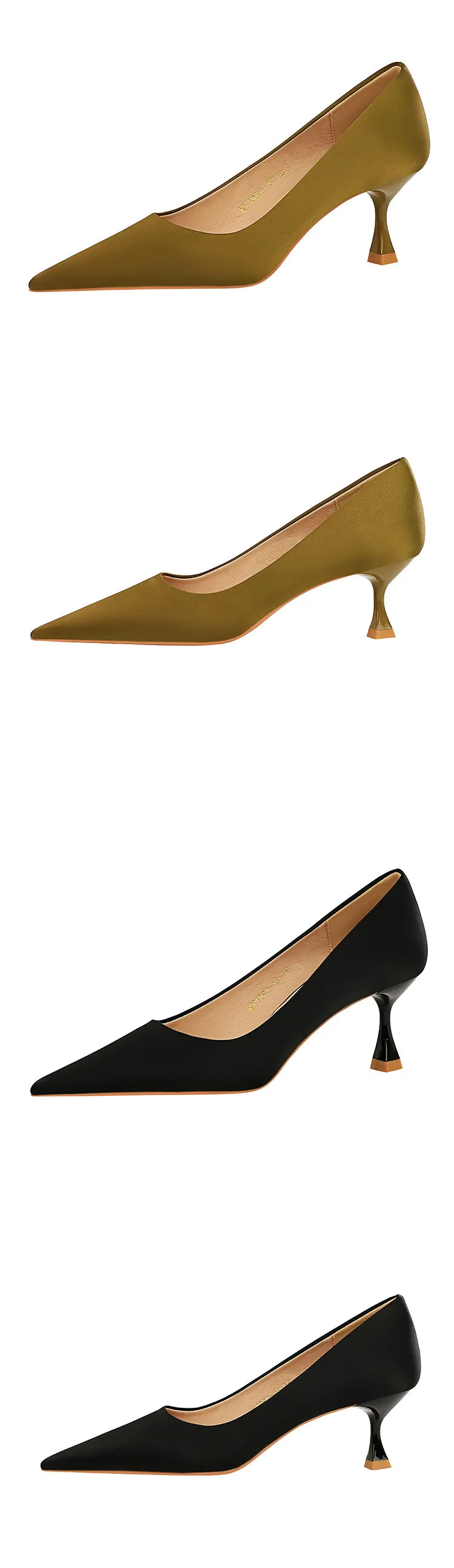 BIGTREE Shoes Kitten Heels 5.5 Cm Women Pumps Silks Satins Lady Heels Fashion Women Shoes Low Heel Female Shoes Large Size 43