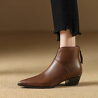 2024 New Autumn Winter Women Boots Fashion Pointed Toe Chelsea Boots for Women Ankle Boots Retro Ladies Women Shoes