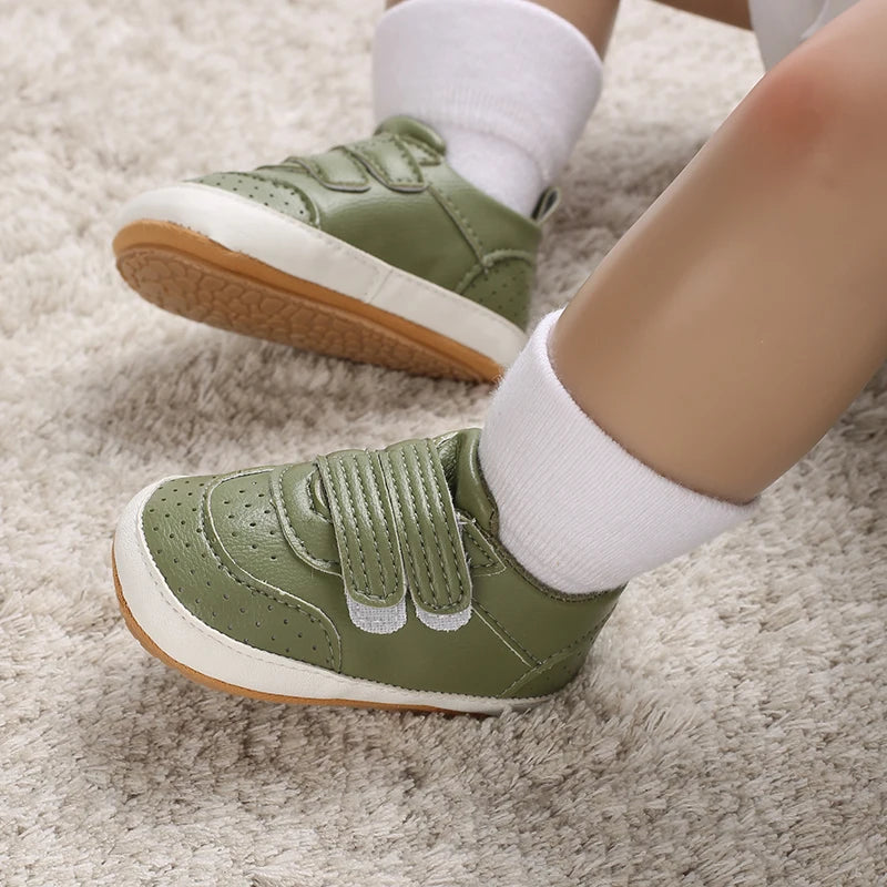 0-1Year New Baby Shoes Retro Leather Boy Girl Shoes Multicolor Toddler Rubber Sole Anti-slip First Walkers Infant Newborn
