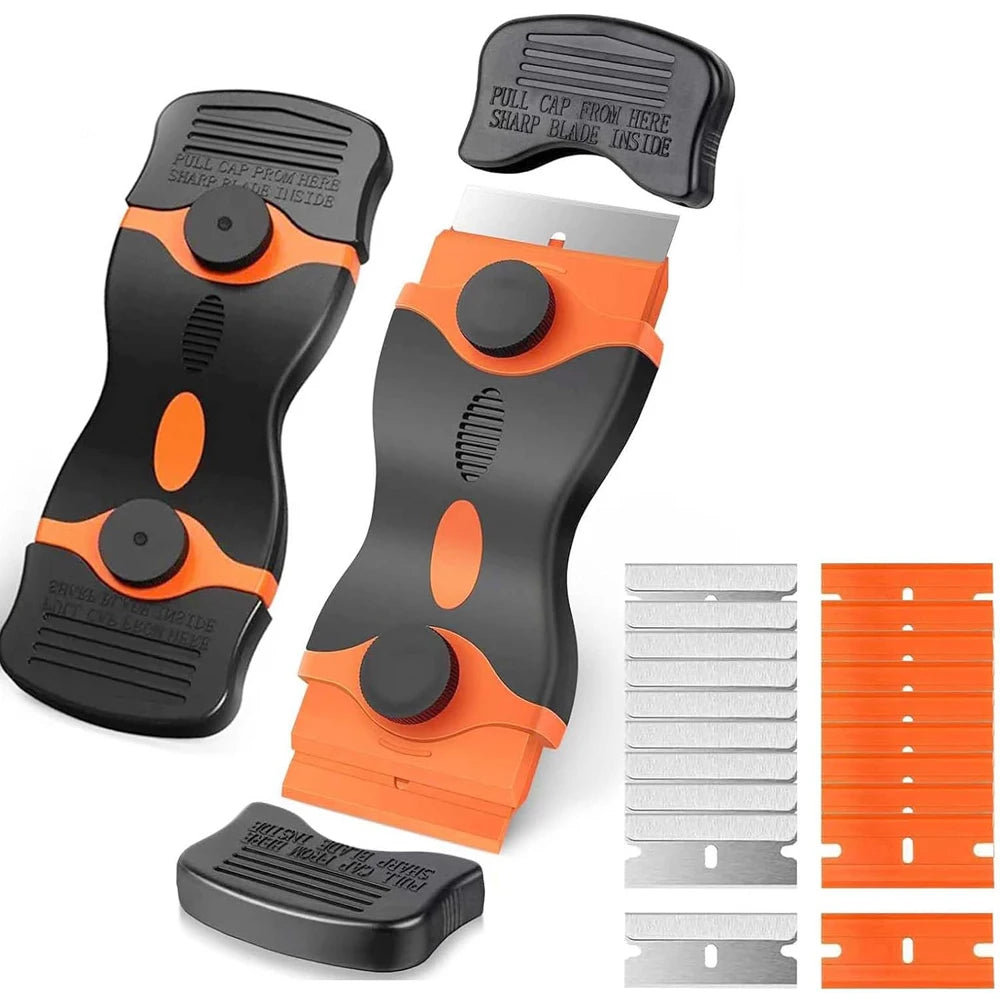 Plastic & Metal Razor Blade Scraper, Window Glass Cleaner, Vinyl Film & Adhesive Remover Tool for Car Home Clean Scraper tool