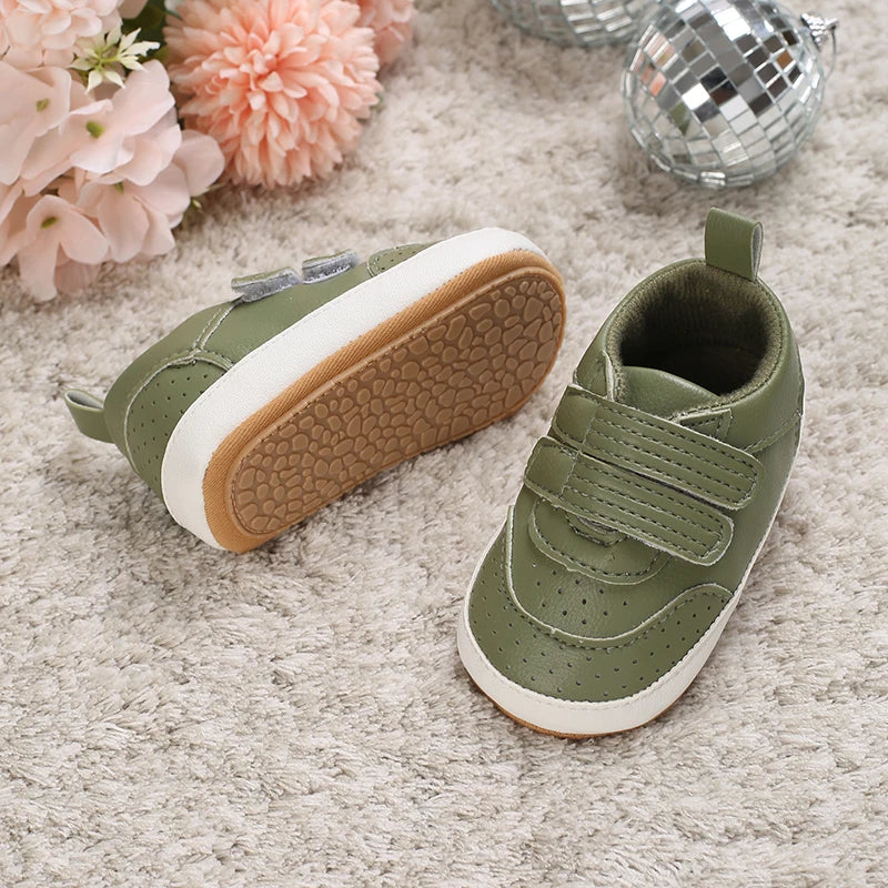 0-1Year New Baby Shoes Retro Leather Boy Girl Shoes Multicolor Toddler Rubber Sole Anti-slip First Walkers Infant Newborn