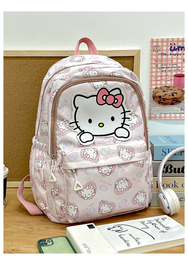 Sanrio Start Of School Season Backpack Anime Kuromi Cinnamoroll Student Bag Large Capacity Women Bag For Children Girls Gift ﻿