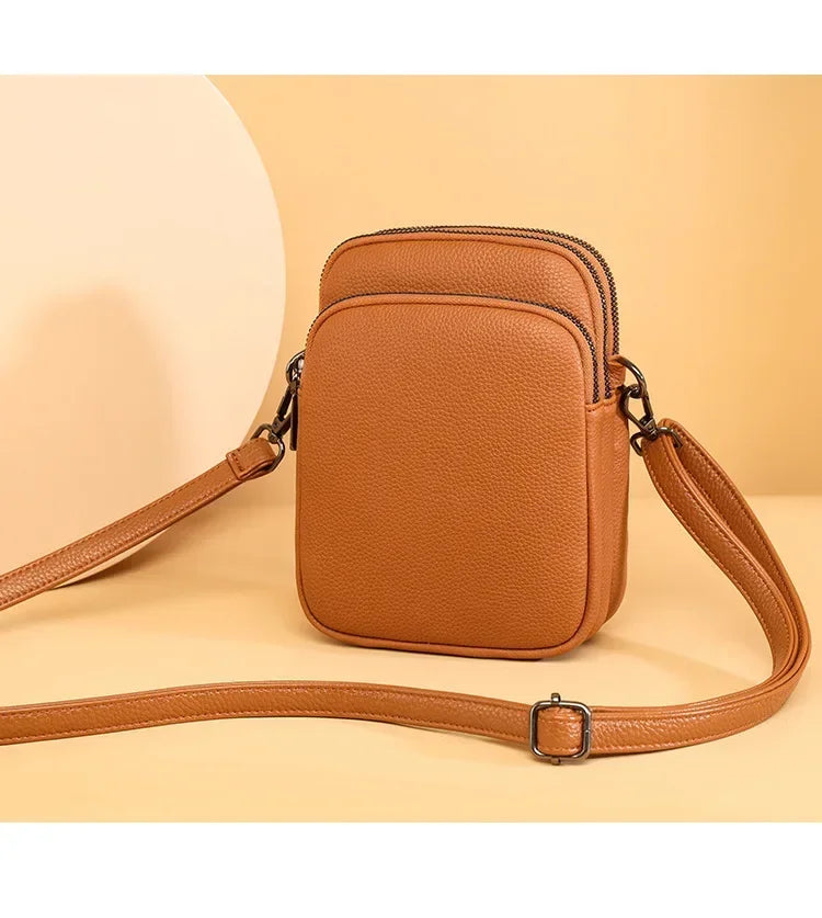 2025New 100% Genuine Cowhide Women's Leather Mobile Phone Bag Crossbody Bags for Women Bag Designer Crossbody Bag Messenger Bags