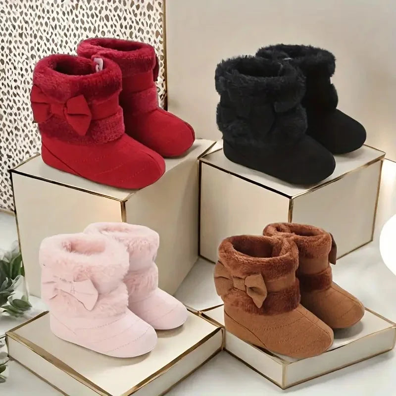 Baby Shoes With Soft Soles For Warmth 0-12 Months Old Baby Cotton Winter Socks and Shoes With Fleece Before Learning To Walk