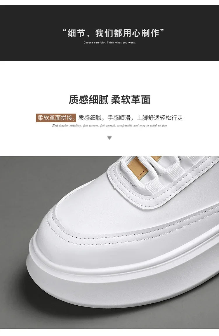 Summer Increase Height Men Shoes The New Breathable  Thick Sole Sneakers Casual  High Quality White Shoes
