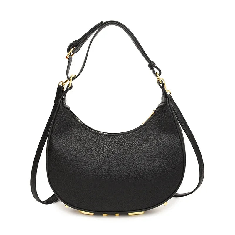 French handbag women bag semi-circular crescent single shoulder armpit bag fashionable commuting niche letter crossbody handbag