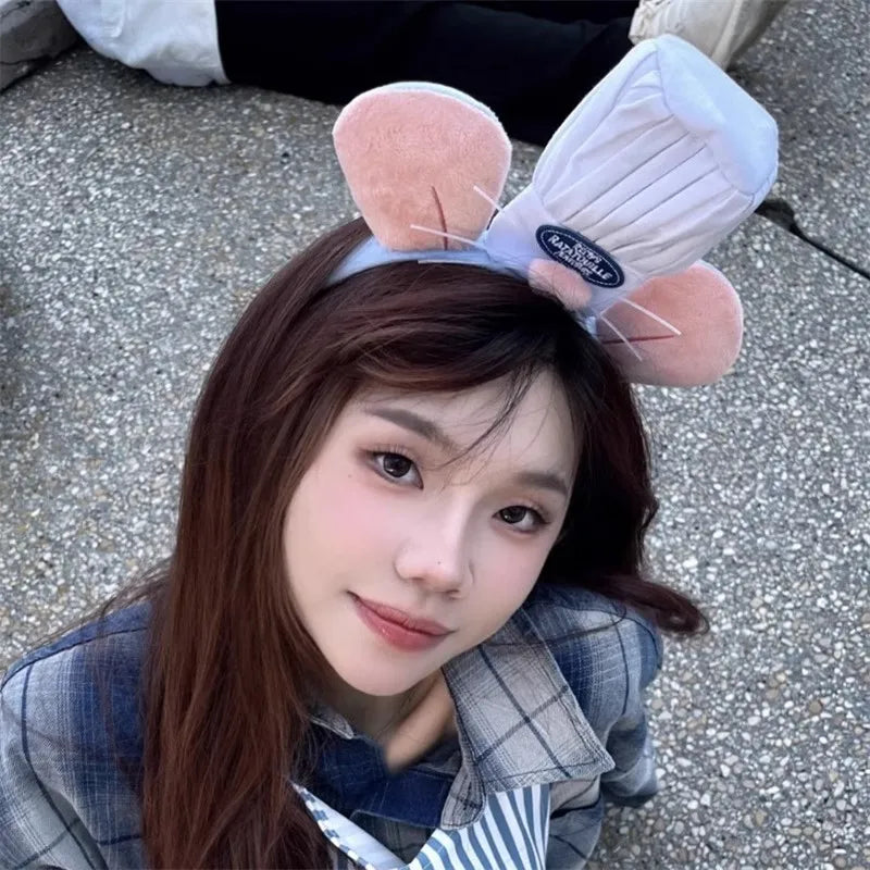 Kawaii Cartoon Hairband Ratatouilleing Cute Headband Ratatouille Hairpin Mouse Ears Headdress Girl Kids Party Gift Toys