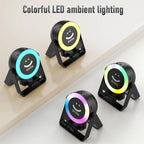 New Cell Phone Holder Stand With Bluetooth 4 IN 1 Wireless Induction Audio Speaker 360° Rotation Stand with LED