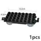Big Size Track Bricks Train Straight Curved Switch Railway City View  Large Building Bricks Wheel Bridge Toys Compatible Duploes