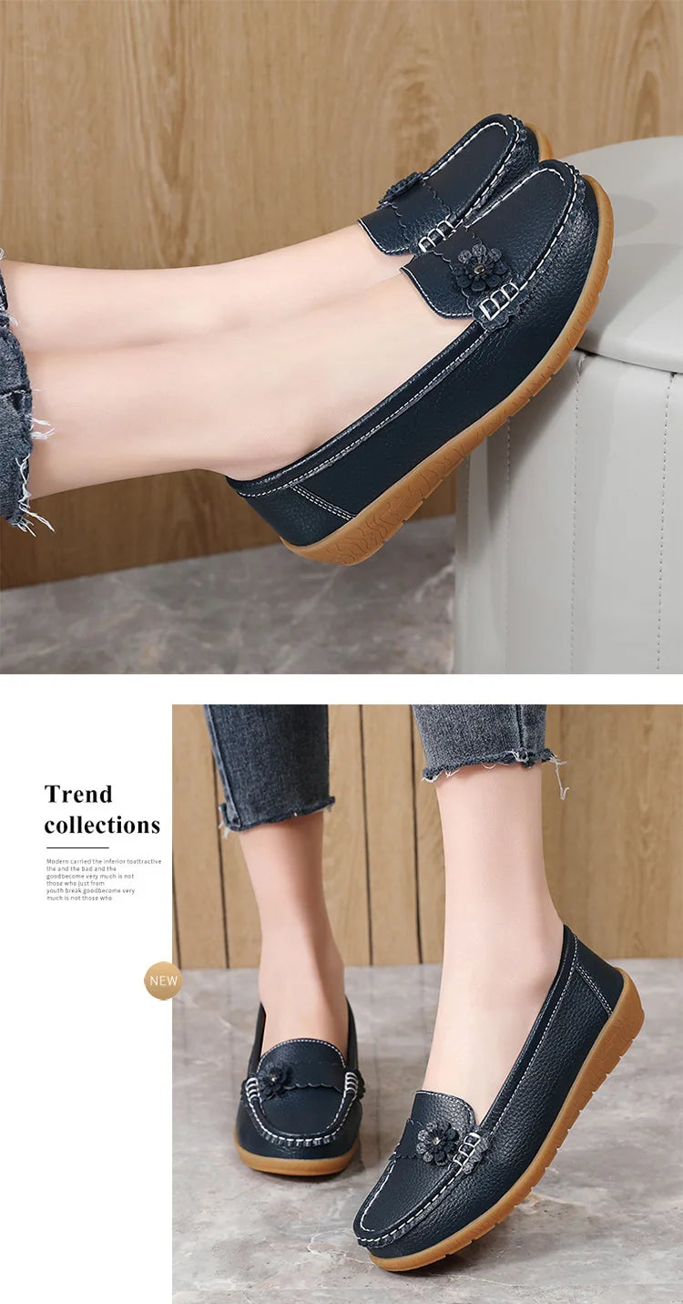 Fashion Genuine Leather Women Flats Tenis Shoes Woman Moccasins Women Shoe Footwear Women Shoes Retro Plus Size Female Footwear