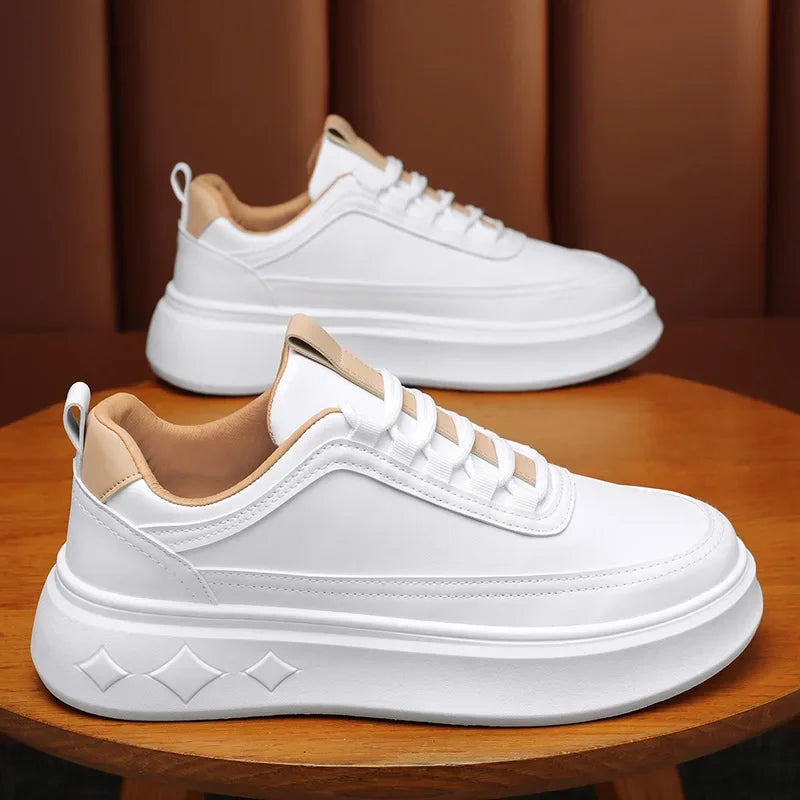 Summer Increase Height Men Shoes The New Breathable  Thick Sole Sneakers Casual  High Quality White Shoes