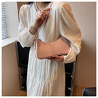 Small Cute Underarm Shoulder Bags for Women 2024 Trend Design Leather Handbags and Purses Y2K Silver Red Hand Bag Women Bag
