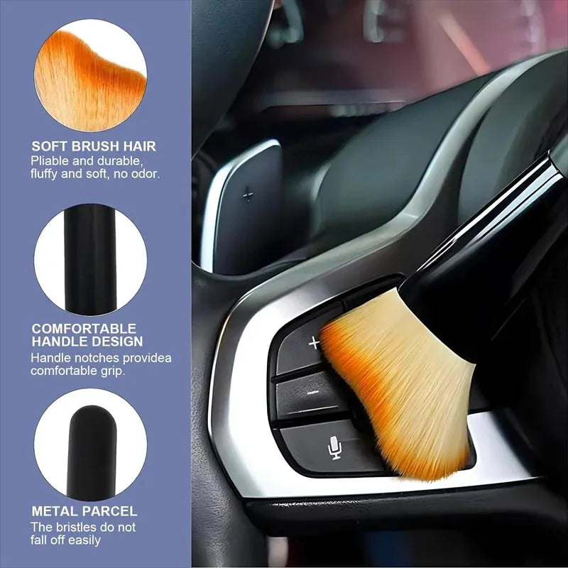 2pcs Multipurpose Cleaning Brush for Car Interior Air Conditio Outlet Crevice Dust Removal Brushes Office Home Clean Brush Tools