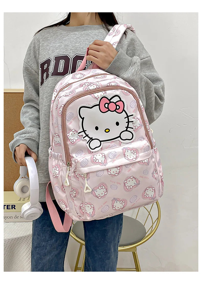 Sanrio Start Of School Season Backpack Anime Kuromi Cinnamoroll Student Bag Large Capacity Women Bag For Children Girls Gift ﻿