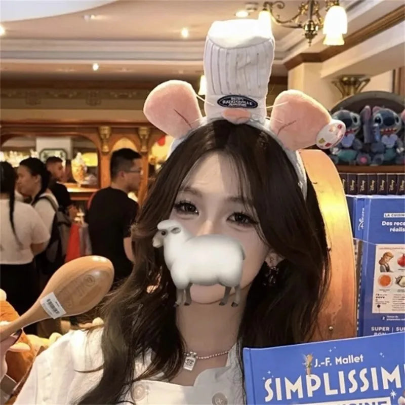 Kawaii Cartoon Hairband Ratatouilleing Cute Headband Ratatouille Hairpin Mouse Ears Headdress Girl Kids Party Gift Toys