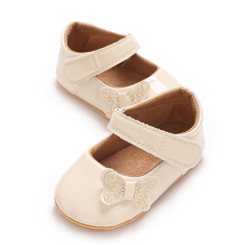 0-12 Months Baby Shoes PU Leather Shallow Mouth Single Shoe Bow Baby Walking Shoes Princess Shoes Baby Shoes