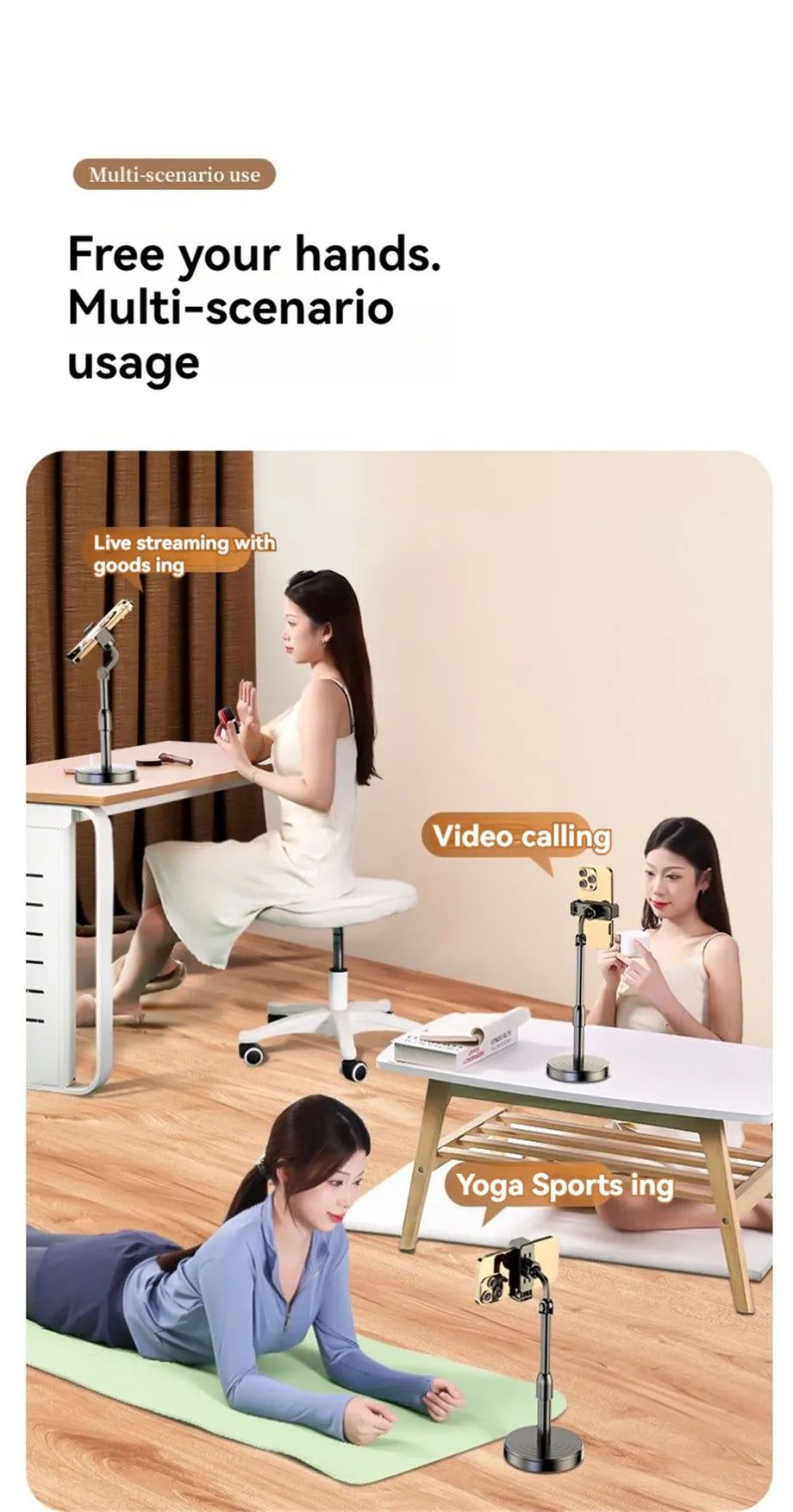 Desktop Phone Holder Live Broadcast for Smartphone Adjustable with Phone Holder Stand Bracket for Mobile Telefoon Statief Stand