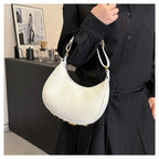 French handbag women bag semi-circular crescent single shoulder armpit bag fashionable commuting niche letter crossbody handbag