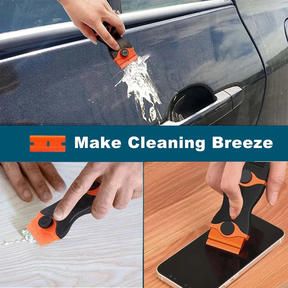 Plastic & Metal Razor Blade Scraper, Window Glass Cleaner, Vinyl Film & Adhesive Remover Tool for Car Home Clean Scraper tool